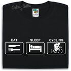 Eat Sleep Cycling T Shirt Mens Womens Kids Track Cyclist Bikes Bicycle Road
