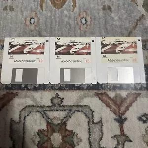 Adobe Streamline Version 3.0 Floppy Disk Set 1-3 Macintosh Graphic Design 1993 - Picture 1 of 4