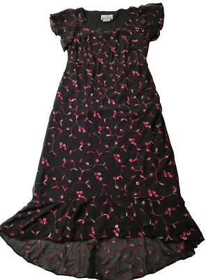 Vestido para mujer Sheri Martin vintage negro con flores bordadas talla 8 nuevo con etiquetas nuevo en caja Foto 1 de 4