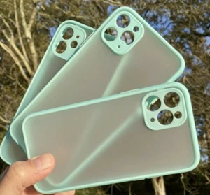 Frosted Pastel Blue/Turquoise Mobile Phone Case - iPhone 11 Pro Max - Durable - Picture 1 of 6