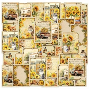 Cat Floral Craft Paper Ephemera Junk Journal Cardmaking Scrapbooking 30 pcs - Picture 1 of 5