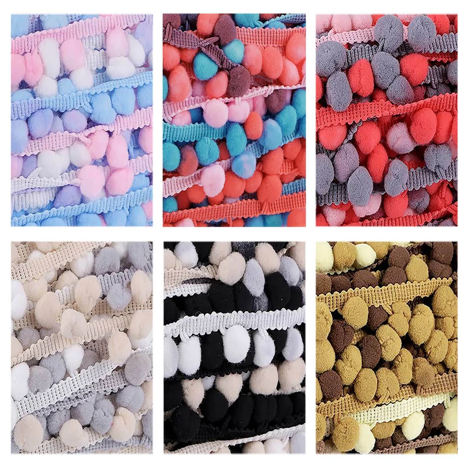 17m Bommelborte bunt 30mm Pomponborte Bommelband Pompon Bommeln, Farbwahl - Bild 1 von 1