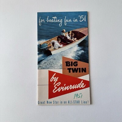 Navegación de colección 1951, Big Twin Motor de Evinrude - Chicago, Il folleto en color Foto 1 de 4