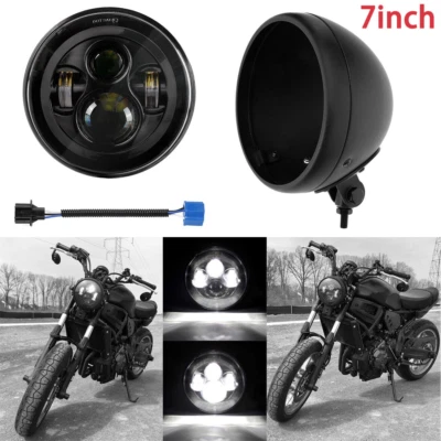 Faro LED de 7 pulgadas haz alto/bajo + cubo de carcasa para Yamaha V-Star XVS 1100 950 Foto 1 de 4