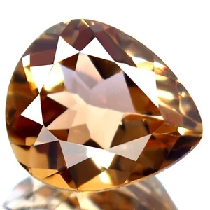7.96ct Flawless Natural Sparkling Best Imperial Champagne Topaz Huge Pear Cut - Picture 1 of 7