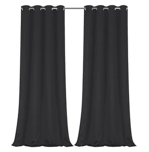 2 Pack: 100% Hotel Blackout Thermal Insulated Grommet Curtains - Assorted Colors - Picture 1 of 32