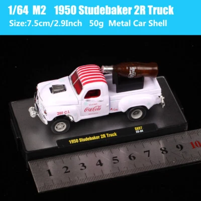 1/64 Scale 1950 Studebaker 2R Pickup Coca Cola Truck Diecast Toy Car Model - Image 1 of 4