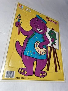 Barney Purple Dinosaur Baby Bop Puzzle Milton Bradley 1992 Lyons Group Kids 25pc - Picture 1 of 7
