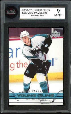 2006-07 Upper Deck Young guns #487 Joe Pavelski Rookie Card KSA 9 Mint - Изображение 1 из 2