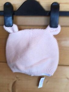Brand New With Tags Baby Gap Pink Knitted Hat with Ears Age 12-18 Months