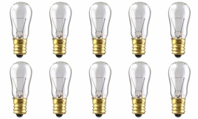 CEC INDUSTRIES Box of 10 Bulbs, 6 Watt, 12 Volt, Candelabra Screw Base E12, Clear, 6S-6/12V