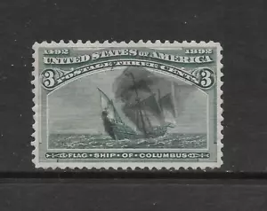 U.S. SCOTT 232 GEBRAUCHT VF - 1893 3c GRÜNE KOLUMBIANISCHE AUSGABE (5D) - Bild 1 von 2