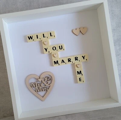 1. Marco de fotos de Scrabble amor parejas compromiso propuesta de boda Foto 1 de 4