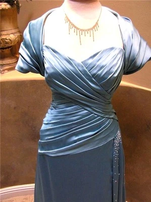 New JADE by JASMINE MOB Mothers social occasion Long chiffon dress w/bolero 8 - Image 1 of 4