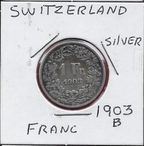 SCHWEIZ 1 FRANKEN 1903-B STEHENDE HELVETIA MIT LANZE UND SCHILD INNERHALB STERN B - Bild 1 von 2