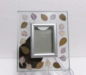 Vintage Miniatur gepresste lila Blume Blütenblätter Blätter 1,5"" x 2"" Foto Bilderrahmen - Bild 1 von 7