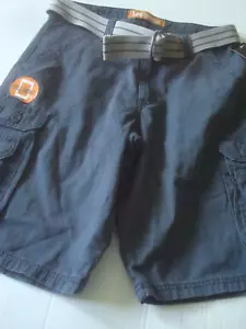 Pantalones Cortos Carga Para Hombre Azul con Cinturón Talla 30 Lee NUEVO - Imagen 1 de 2