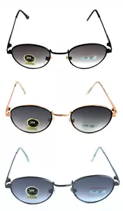 Gafas de sol para hombre y mujer True Vintage todo metal forma redonda aviador lentes negras - Imagen 1 de 24