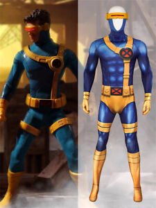 Marvel The X-Men Cyclops Cosplay Custome With Mask Bodysuit Accessories Outfit 