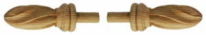 Wood Curtain Pole Finials, Regency Home Decor - Pair, Hand Carved in Pine- PN787 - Picture 1 of 6