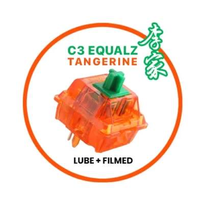 Lubed and Filmed Custom Keyboard switches - C3 Equalz Tangerine Switches - Image 1 of 4