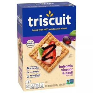 Triscuit BALSAMIC VINEGAR & BASIL Baked Whole Grain Wheat Crackers 8.5Oz (1 Box) - Picture 1 of 9