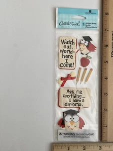 Pegatinas de diploma de posgrado American Greetings Creative Touch Watch Out World - Imagen 1 de 1