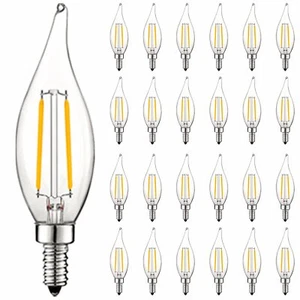 24x Luxrite 4W Vintage Candelabra LED Bulb Dimmable 4000K 400lm Cool White E12 - Picture 1 of 7