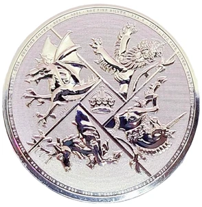 2024 UK 2 oz Silver Four Nations £5 Coin Bu .9999 Fine Silver - Picture 1 of 6