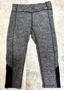 USA Pro black marl leggings sport gym capri cropped highrise back pocket 10 mint - Picture 1 of 7