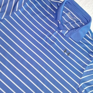 Under Armour Herren Golf Poloshirt blau weiß gestreift Performance Polo L G/G - Bild 1 von 7