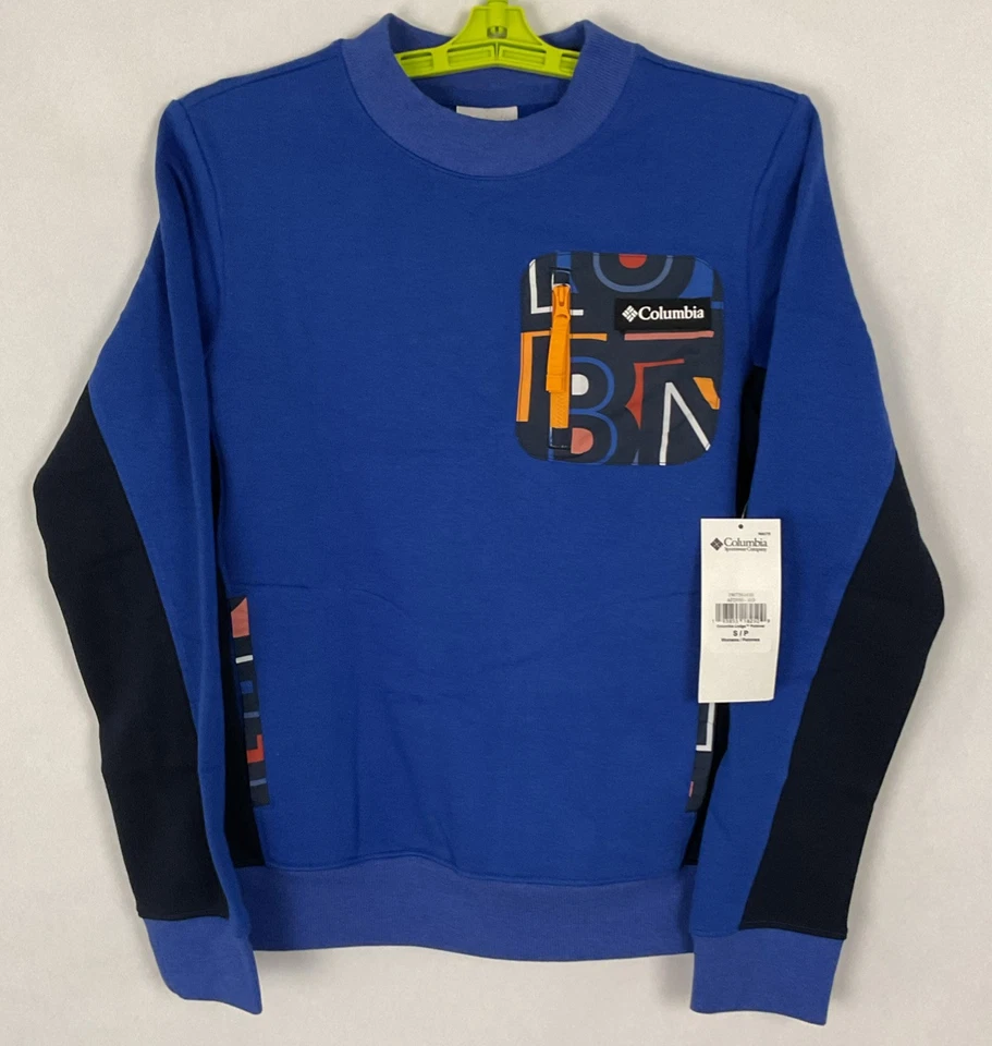 Columbia Women's Lodge Pullover Sweatshirt Crewneck Blue Sz Small