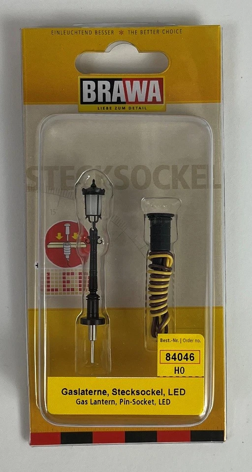 Brawa 84046 H0 Gaslaterne  -  Stecksockel mit LED - Bild 1 von 1