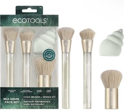 EcoTools Sea Gems, Face set 3 brochas y esponja de maquillaje - Image 1 of 4