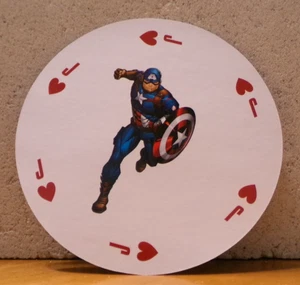 UNIVERSAL STUDIOS EXCLUSIVE 4" PLAYING TRADING CARD CAPTAIN AMERICA HEARTS J - Picture 1 of 2
