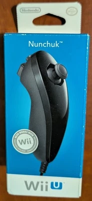 Official Authentic Nintendo Wii Wii U Nunchuk Controller Black Edition BRAND NEW - Image 1 of 3