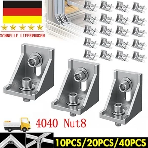 NUEVO 10-40 piezas perfil de aluminio conector material de fijación ángulo para 4040 ranura 8 DE - Imagen 1 de 15