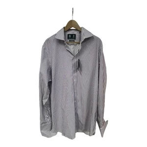 AUSTIN REED Striped Shirt Long Sleeve Smart Wedding Races Work Size Regular 17 - Picture 1 of 7