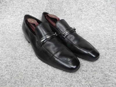 Туфли мужские Hugo Boss размер 10 черные кожаные мокасины платье без шнуровки официальные 50239886 - Изображение 1 из 4