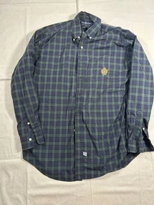 Camisa Vintage Ralph Lauren Hombres Talla M Verde Azul Escudo a Cuadros Hecha en EE. UU. Años 90  - Imagen 1 de 7