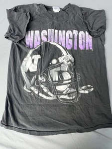 Vintage University Of Washington Huskies Football Shirt Made In USA XL Black - Imagen 1 de 9