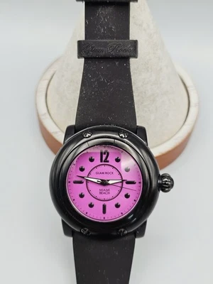 Glam Rock Miami Beach Watch Women's Black Purple Face GR25044 New Battery ✨️ - Image 1 of 4