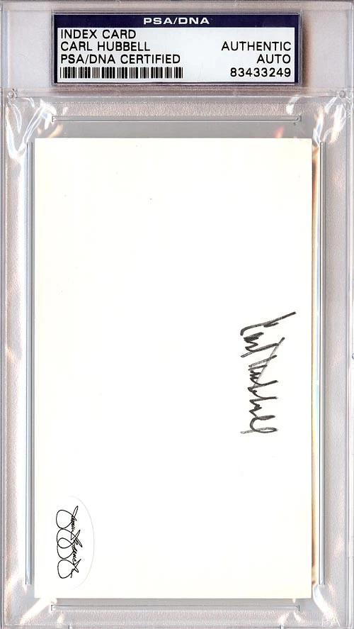 Carl Hubbell Autographed Signed 3x5 Index Card New York Giants PSA/DNA #83433249 - Image 1 of 1