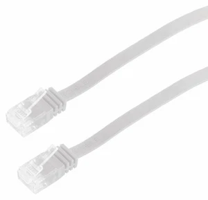 CAT.6 Patchkabel Flachkabel, U/UTP, weiß, 15 m - Bild 1 von 1