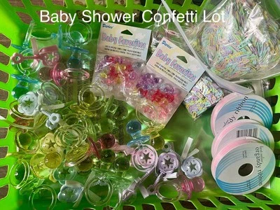 Paquete de decoración de confeti para baby shower/artesanías - chupetes, sonajeros, etc., Foto 1 de 4