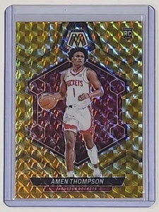 2023-24 Panini Mosaic Amen Thompson #230 amarillo reactivo Prizm Rookie RC Rockets - Imagen 1 de 2