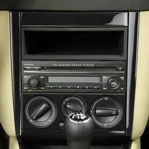 Black Center AC Radio Panel Trim For VW Golf 4 Mk4 Jetta Bora R32 Gti 1999-2004 - Picture 1 of 8