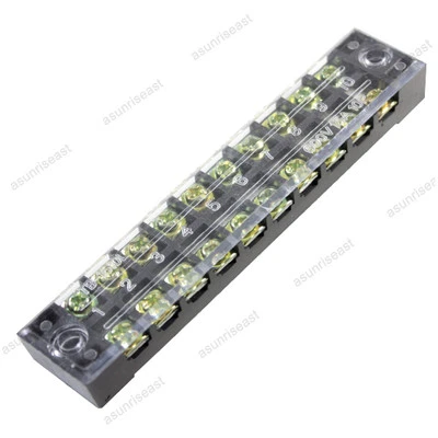 5 × Barrier Terminal Block 15A 600V 10 Pole Position Way TB-1510L for 22-15AWG  - Image 1 of 4