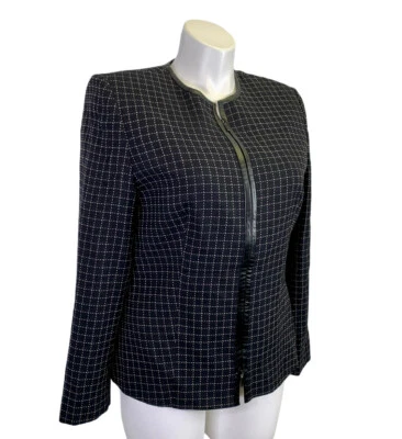 Chaqueta Blazer Josephine Chaus 14 L Grande Negra Cremallera Completa Imitación Cuero De Colección Usada en Excelente Condición Foto 1 de 4