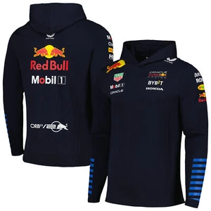 Men's Castore Navy Red Bull Racing 2024 Team Tri-Blend Pullover Hoodie - Picture 1 of 3